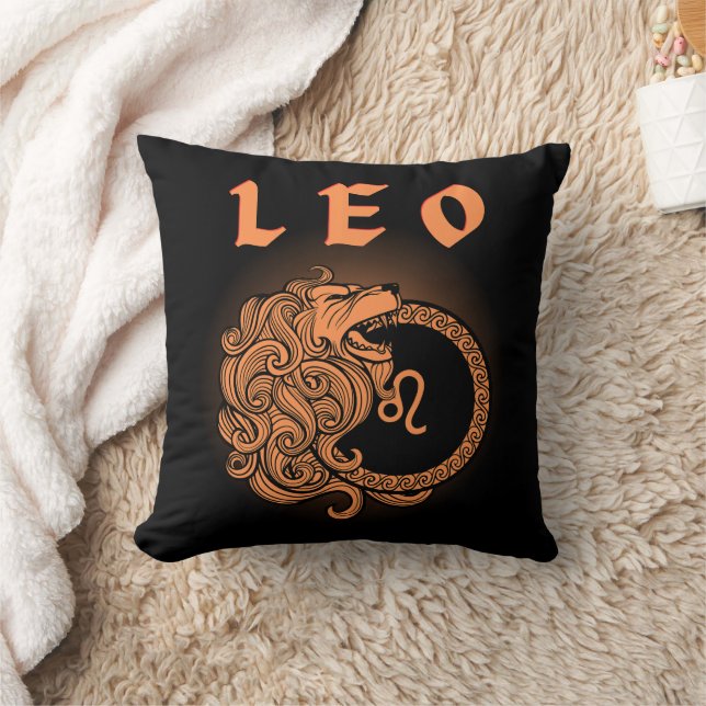 Mörk Zodiak - Lejonet | Medeltida astrologiskonst Kudde (Filt)