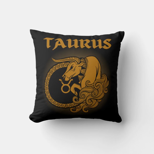 Mörk Zodiak - Oxen | Medeltida astrologi konst Kudde (Framsida)