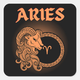 Mörk Zodiak - Väduren Medeltida astrologisk kons Fyrkantigt Klistermärke