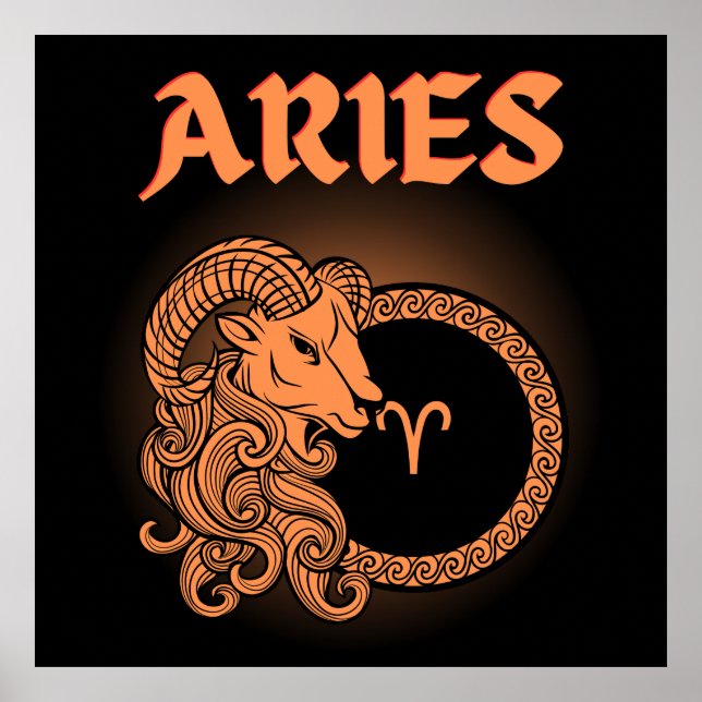 Mörk Zodiak - Väduren | Medeltida astrologisk kons Poster (Framsidan)