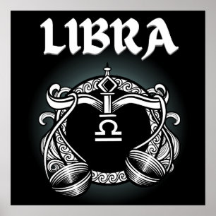 Mörk Zodiak - Vågen Medeltida astrologisk konst Poster