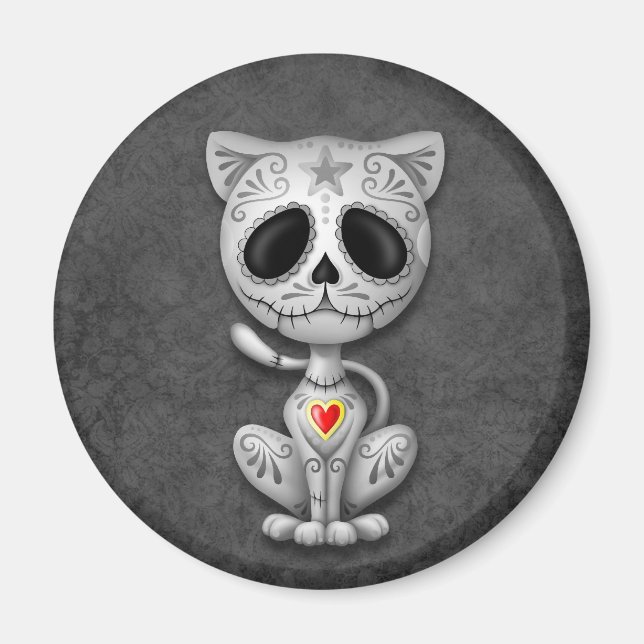 Mörk Zombie Sugar Kitten Magnet (Framsidan)