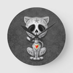 Mörk Zombiesockerkattunge Rund Klocka