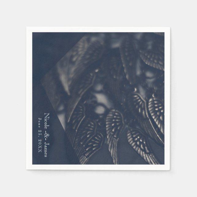Mörka Ängelvingar Gothic Glam Chic Party Pappersservett (Framsidan)