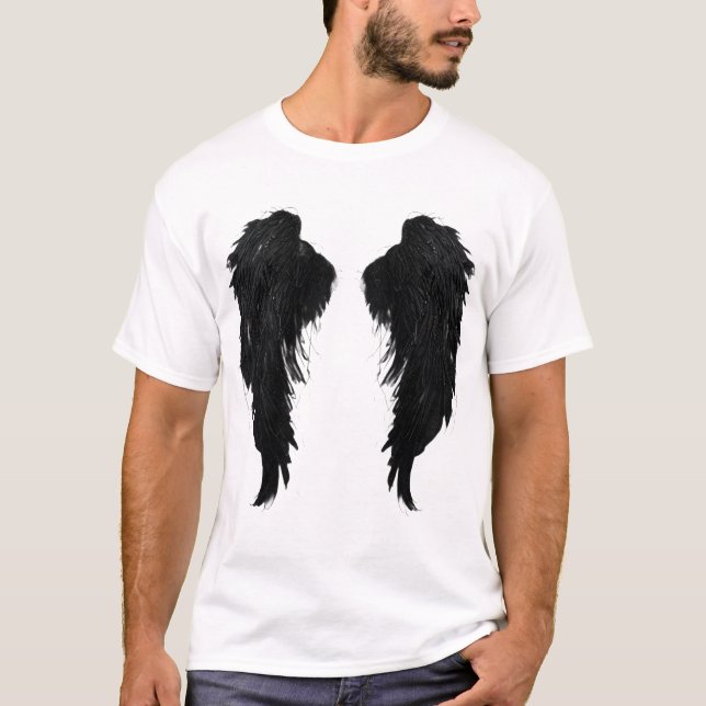Mörka Änglavingar Grafisk T-Shirt (Framsida)