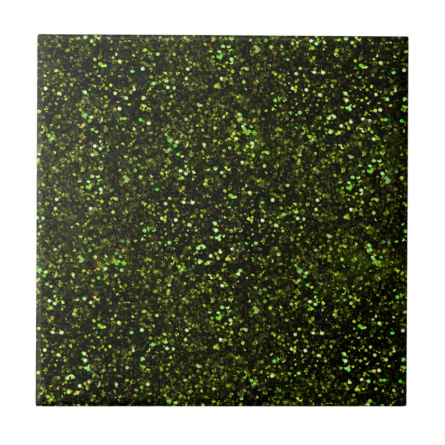 Mörka Apple - grönt glitter Kakelplatta (Framsidan)