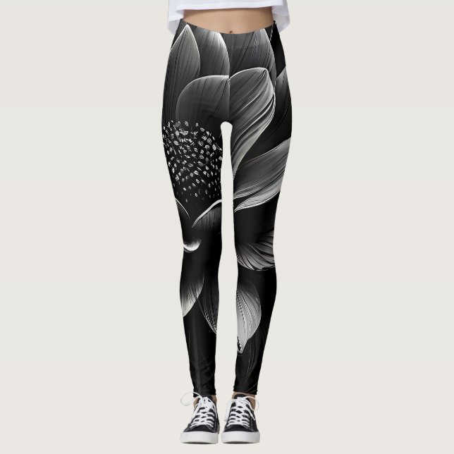 Mörka blommiga humörlegginningar leggings (Framsida)