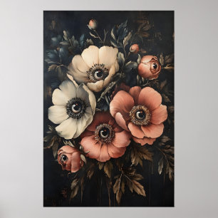 Mörka Blommor Med Ögontryck, Märkliga Blommor Poster