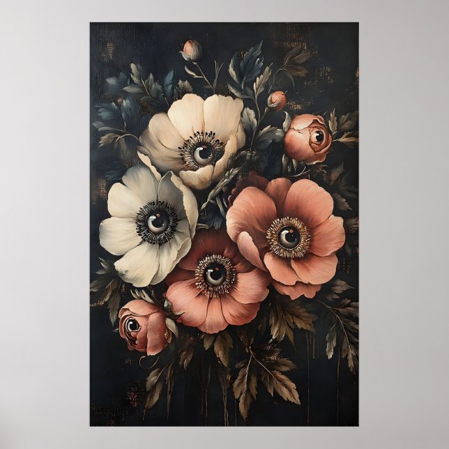 Mörka Blommor Med Ögontryck, Märkliga Blommor Poster (Framsidan)