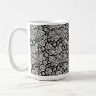 Mörka Blommor Svarta Gråa Rosor Estetik Kaffemugg