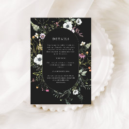 Mörka Botaniska Vilda Blommor | Bröllopsdetaljer Tilläggskort