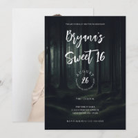 Mörka Dyster Skogsträd vid Skymning Sweet 16