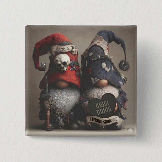 Mörka fantasgnommar som håller hjärta med text knapp (Framsida)