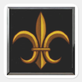 Mörka Fleur De Lis Fyrkantiga Klistermärken