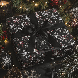 Mörka gotiska snöflingor jul presentpapper