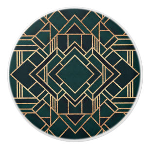 Mörka gröna och guld geometrisk design knopp