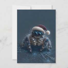 Mörka hoppande spindel julkort