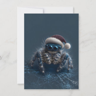 Mörka hoppande spindel julkort