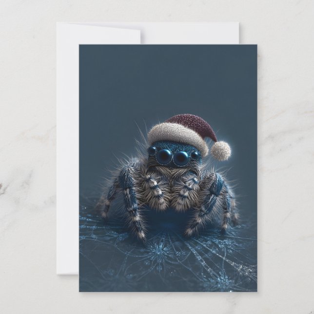Mörka hoppande spindel julkort (Framsida)
