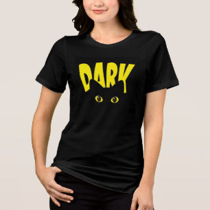 Mörka Kattöga Dam T-Shirt   Söt Svart Katt 