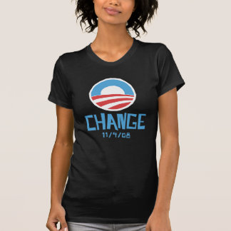 Mörka kvinna för Obama ändring T-tröja Tee Shirt