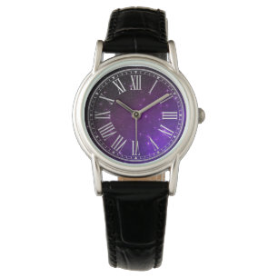 Mörka lila stjärnor Galaxy Gradient skymning Armbandsur