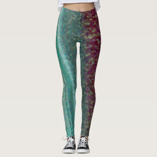 Mörka lilor och grön broderidamasker för hav leggings