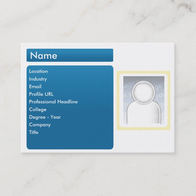 Mörka LinkedIn - knubbig Visitkort (Framsida)