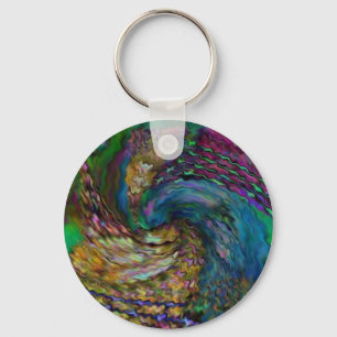 Mörka lockiga färger Keychain Nyckelring