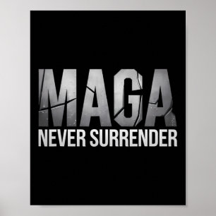 Mörka Mega Trump 2024 Mega Aldrig Ge Upp  Poster