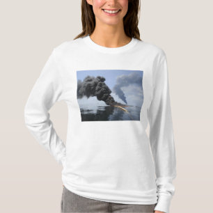 Mörka moln av röker och avfyrar dyker upp 3 t-shirt