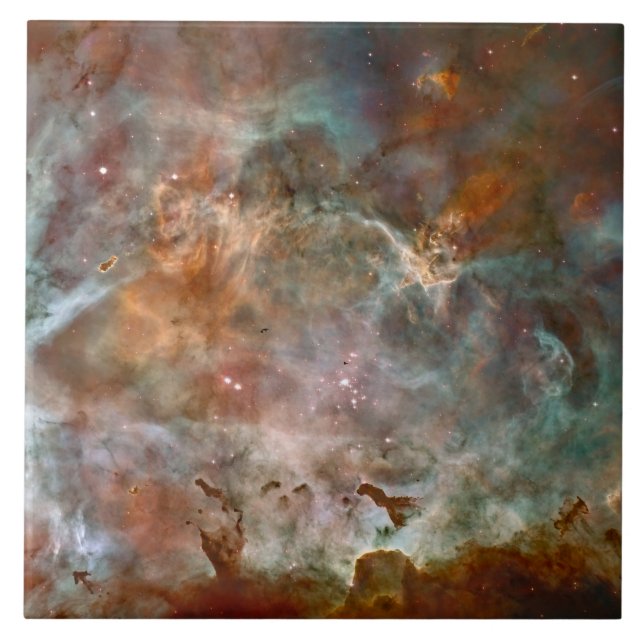 Mörka moln i Carinanebulosan Hubble Space Kakelplatta (Framsidan)