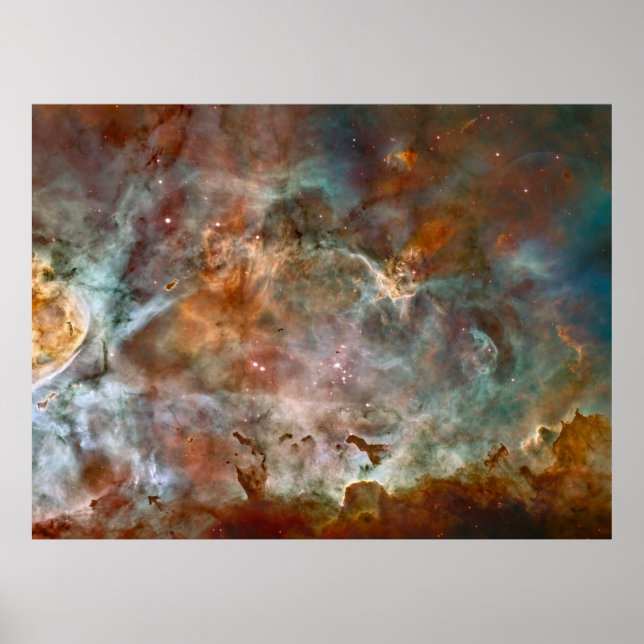 Mörka moln i Carinanebulosan Hubble Space Poster (Framsidan)