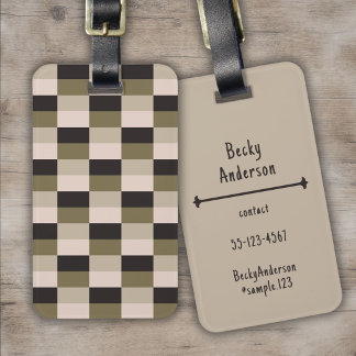 Mörka och beige nyansfärgblock bagagebricka