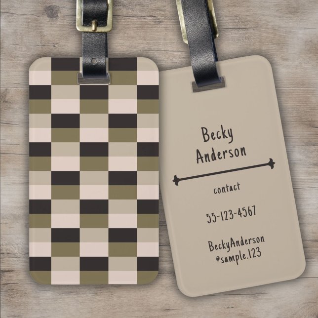 Mörka och beige nyansfärgblock bagagebricka (Skapare uppladdad)