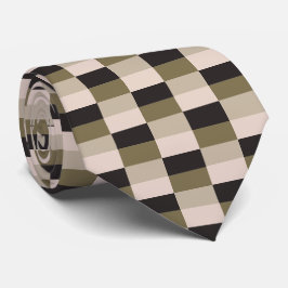 Mörka och beige nyansfärgblock slips
