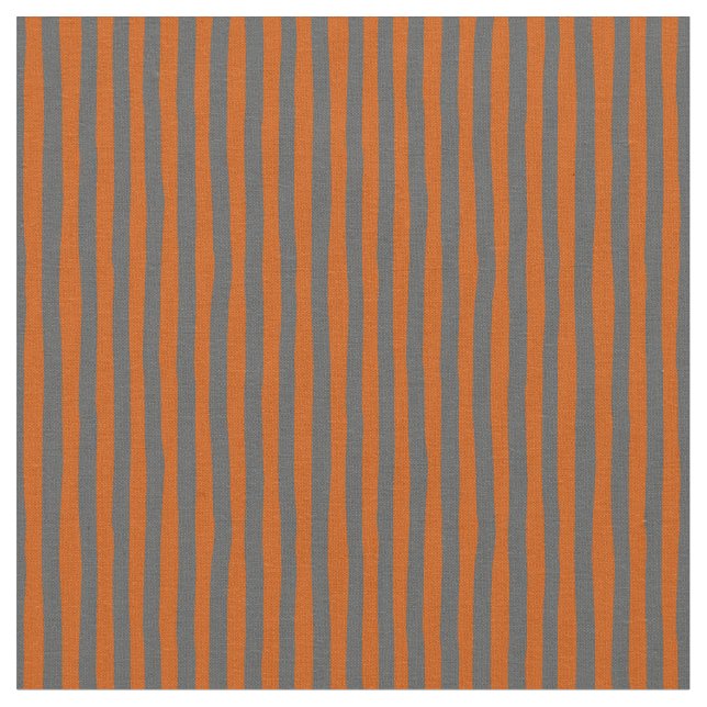 Mörka Orange & Mörkgrå Skeva Ränder Tyg (Närbild)