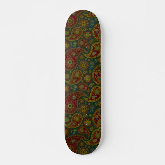 Mörka Paisley Old School Skateboard Bräda 18 Cm (Framsida)