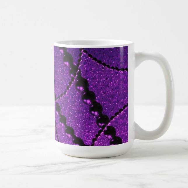 Mörka pärlor med lila metallisk fläck Kaffe kopp (Höger)