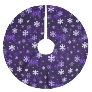Mörka purpurfärgade Schnowflakes Julgransmatta Borstad Polyester