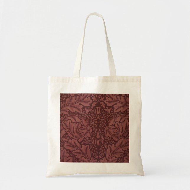Mörka röda akantusblad (av William Morris) Tygkasse (Framsidan)