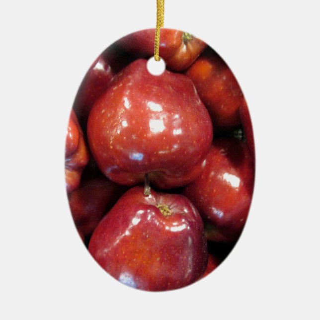 Mörka röda äpplen julgransprydnad keramik (Framsidan)