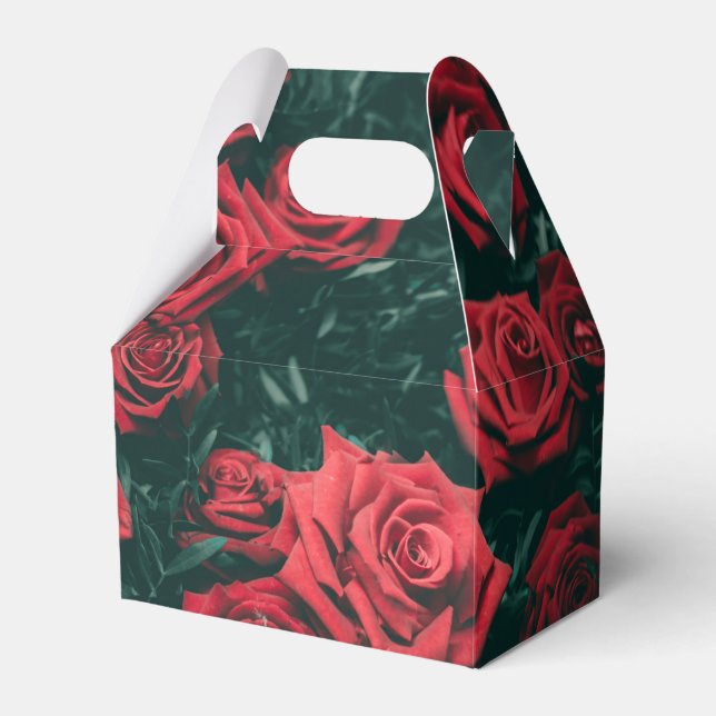 Mörka röda rosor Blommig mönsterbakgrund Presentaskar (Framsidan Sidan)