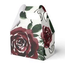 Mörka röda rosor Blommig presentlåda