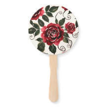 Mörka röda rosor Blommig solfjädersset
