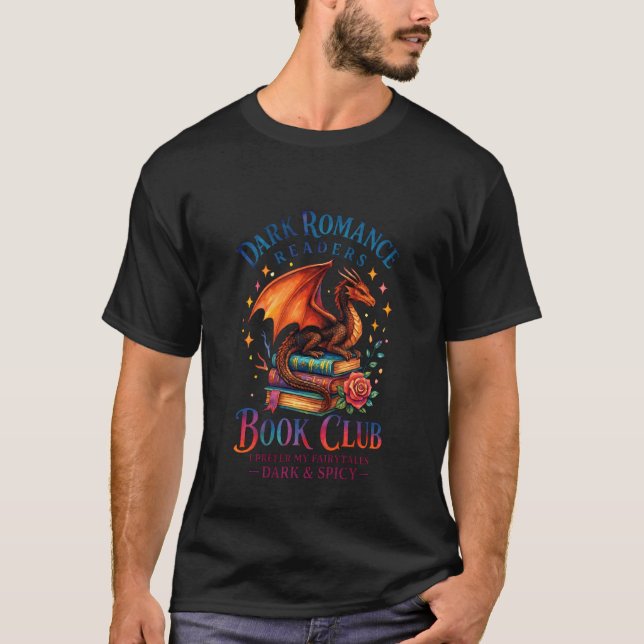 Mörka Romantik Läsare Bokklubb Drakon T Shirt (Framsida)