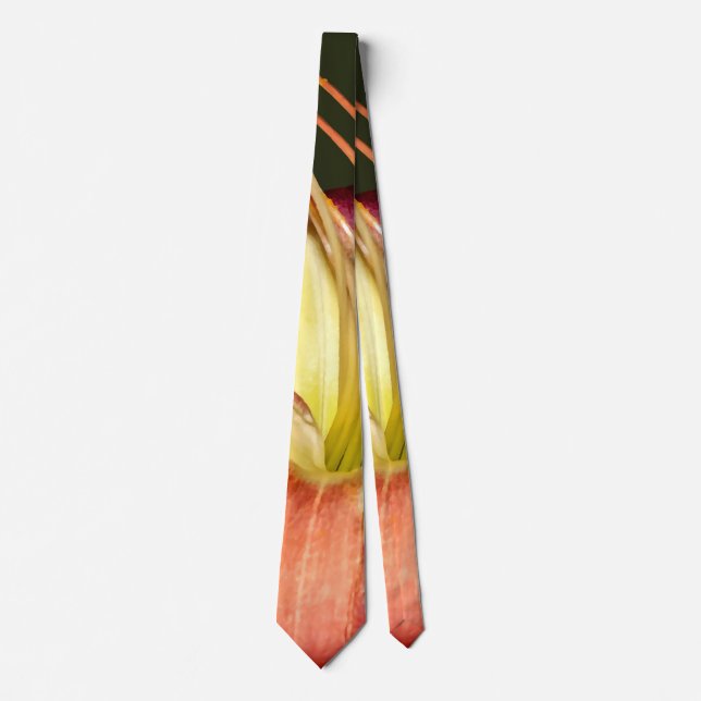 Mörka rosa liljor med gula centra slips (Framsida)