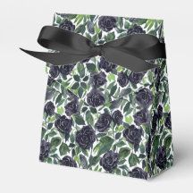 Mörka rosor med gröna blad akvarelltryck