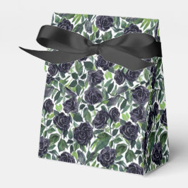 Mörka rosor med gröna blad akvarelltryck presentaskar