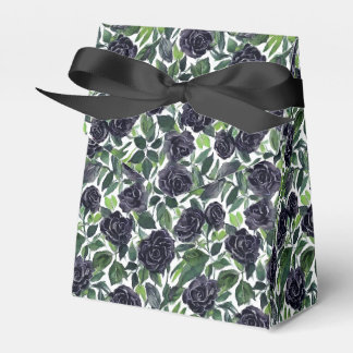 Mörka rosor med gröna blad akvarelltryck presentaskar